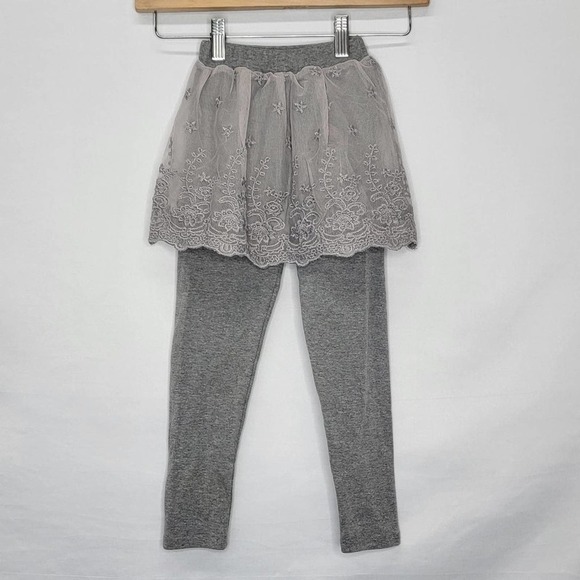 GIRLS grapy legging skirt 2 in 1 pants with lace elastic waist casual leggins - Picture 2 of 11